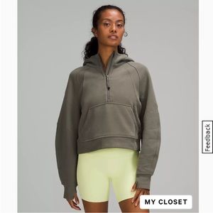 Lululemon Scuba Oversized Half Zip Hoodie - Sz XS/S - Color Grey Sage
